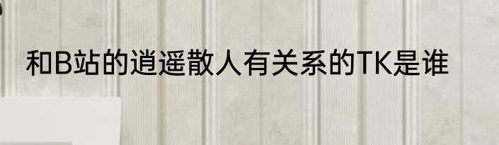和B站的逍遥散人有关系的TK是谁