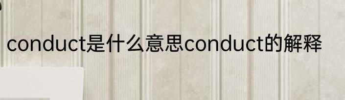 conduct是什么意思conduct的解释