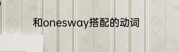 和onesway搭配的动词