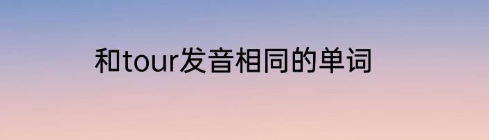 和tour发音相同的单词