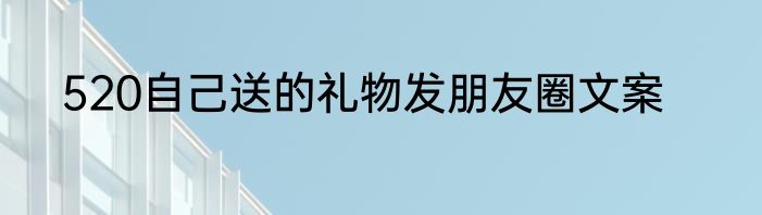 520自己送的礼物发朋友圈文案