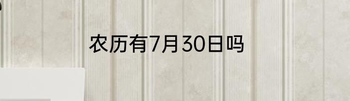 农历有7月30日吗