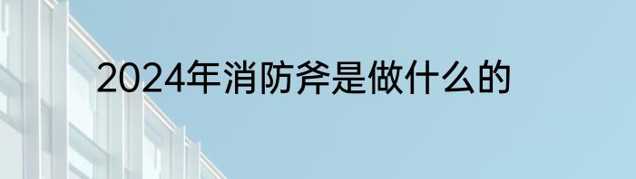 2024年消防斧是做什么的