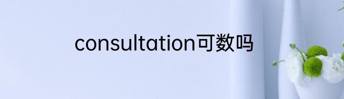 consultation可数吗