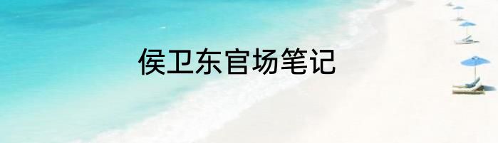 侯卫东官场笔记