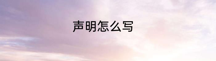 声明怎么写