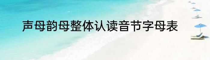 声母韵母整体认读音节字母表