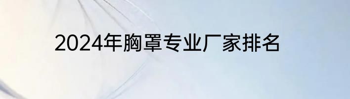 2024年胸罩专业厂家排名
