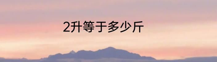 2升等于多少斤