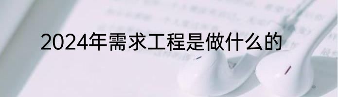 2024年需求工程是做什么的