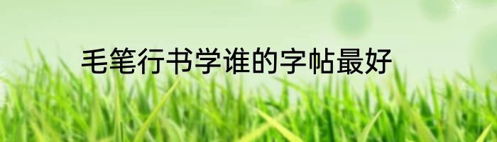毛笔行书学谁的字帖最好