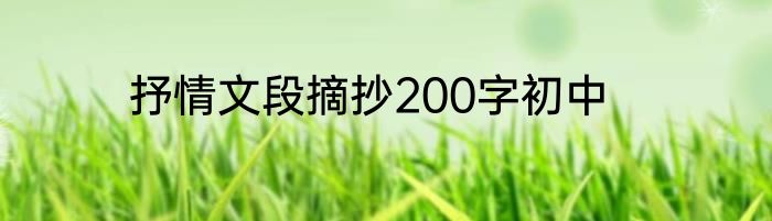 抒情文段摘抄200字初中