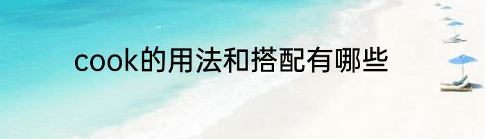cook的用法和搭配有哪些