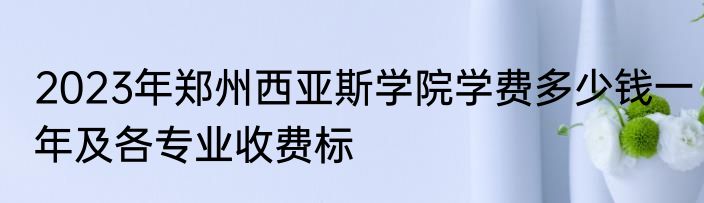 2023年郑州西亚斯学院学费多少钱一年及各专业收费标