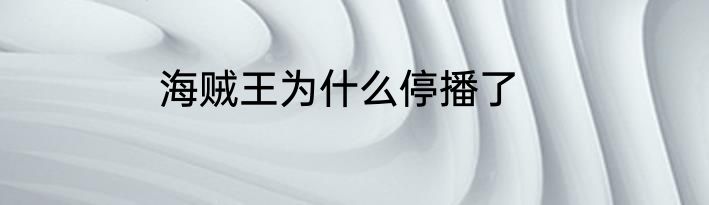 海贼王为什么停播了