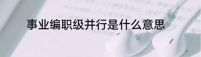 事业编职级并行是什么意思