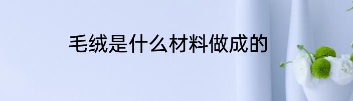 毛绒是什么材料做成的