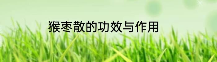 猴枣散的功效与作用