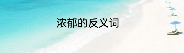 浓郁的反义词