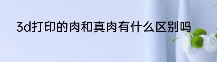 3d打印的肉和真肉有什么区别吗