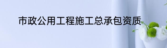 市政公用工程施工总承包资质