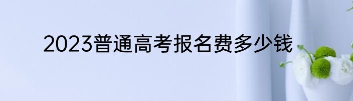 2023普通高考报名费多少钱