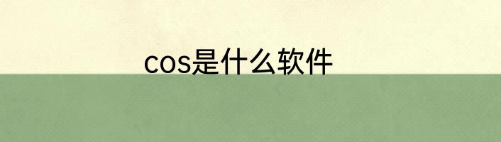 cos是什么软件