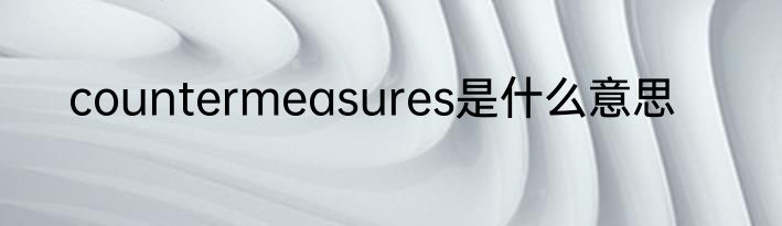 countermeasures是什么意思
