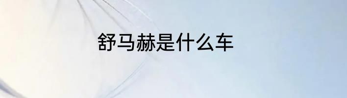 舒马赫是什么车