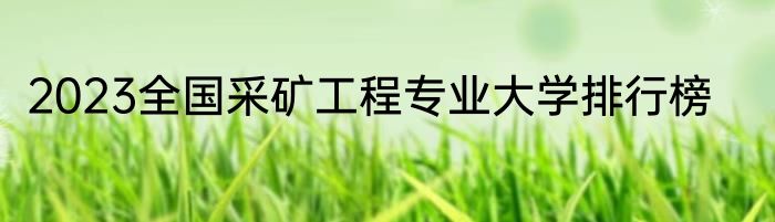 2023全国采矿工程专业大学排行榜