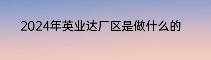 2024年英业达厂区是做什么的