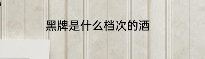 黑牌是什么档次的酒