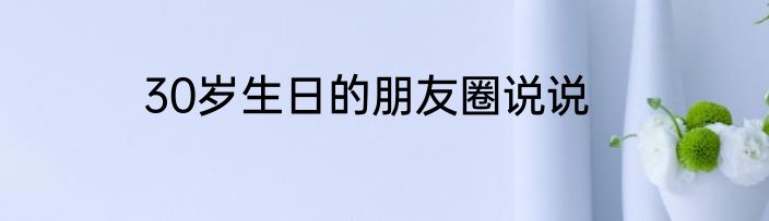 30岁生日的朋友圈说说