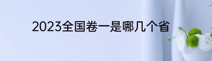 2023全国卷一是哪几个省