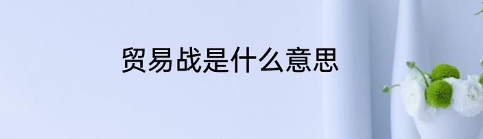 贸易战是什么意思