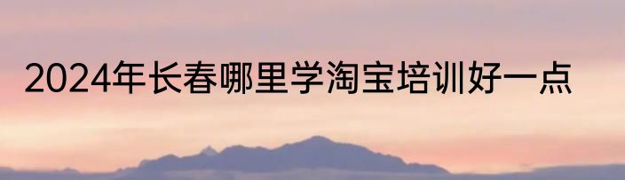 2024年长春哪里学淘宝培训好一点