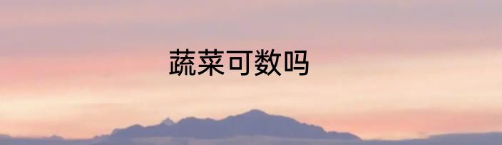 蔬菜可数吗