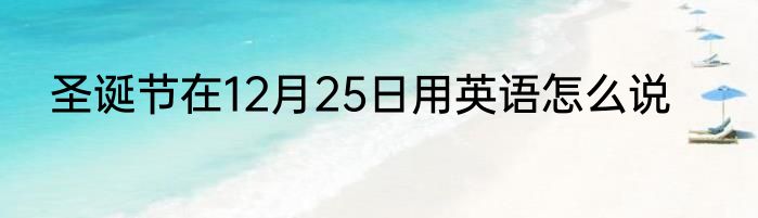 圣诞节在12月25日用英语怎么说