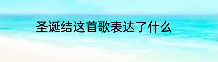 圣诞结这首歌表达了什么