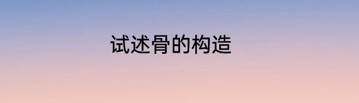 试述骨的构造