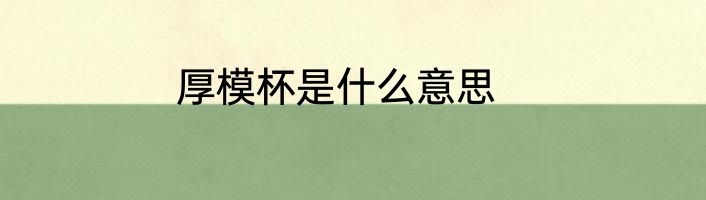 厚模杯是什么意思