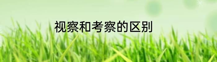 视察和考察的区别