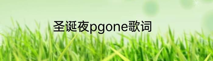 圣诞夜pgone歌词