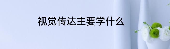 视觉传达主要学什么