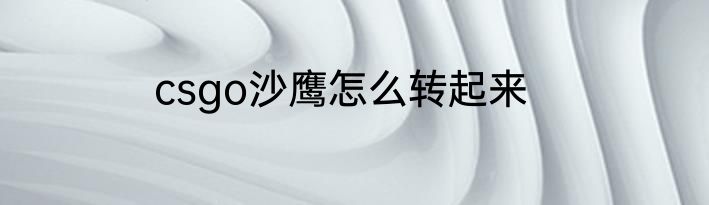 csgo沙鹰怎么转起来