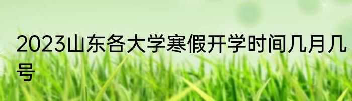 2023山东各大学寒假开学时间几月几号