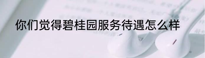 你们觉得碧桂园服务待遇怎么样