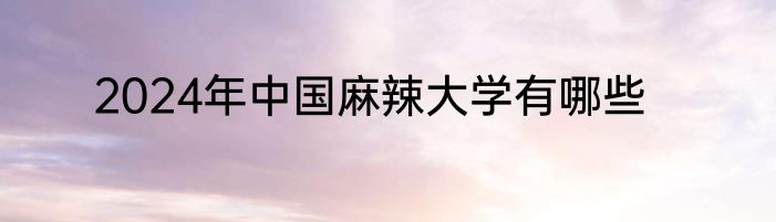2024年中国麻辣大学有哪些