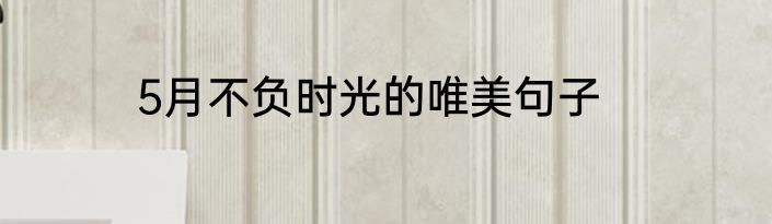 5月不负时光的唯美句子