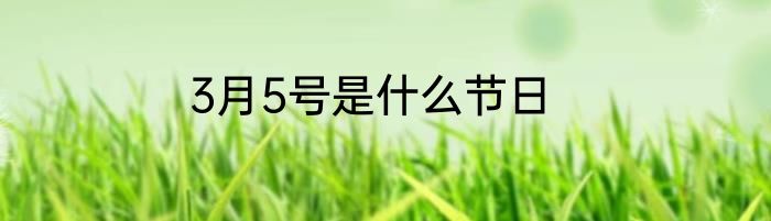 3月5号是什么节日